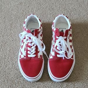Vans red and white sneakers sz 6